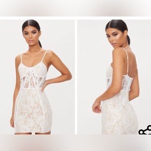 PrettyLittleThing White Lace Dress